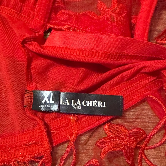 Oh La La Cheri Red Lace Bodysuit - Picture 5 of 5